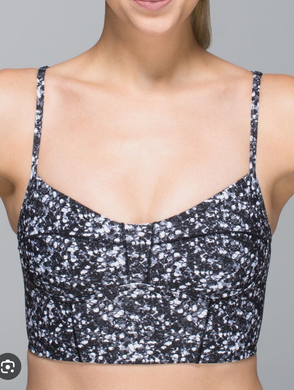 Lululemon Core Set Bra Black & White Shimmy Shimmer Pattern Size Small 4